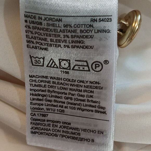 Banana Republic Classic Fit Blazer Size 10 Cream White Cuff Sleeve Long Sleeve - Picture 5 of 7